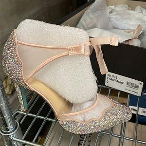 Betsey Johnson Pink Glitter Heels with Bow